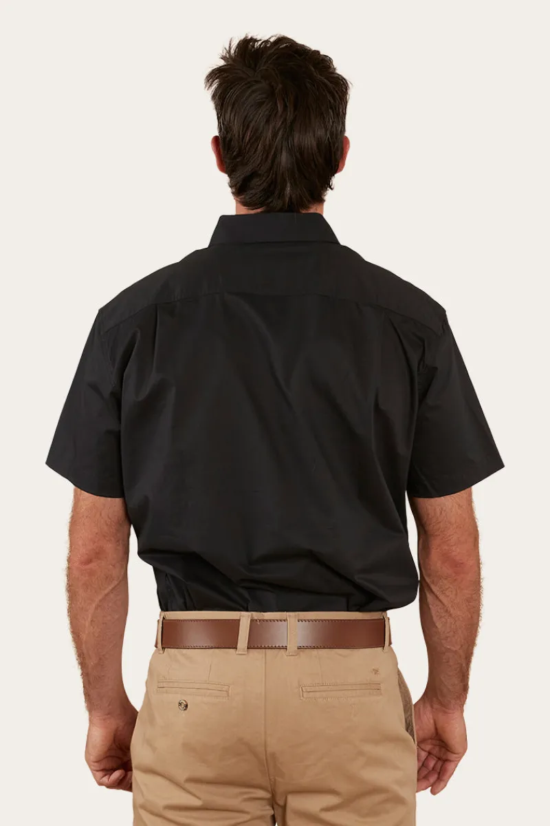 Discount Ringers Western Heritage Mens Short Sleeve Dress Shirt - Black