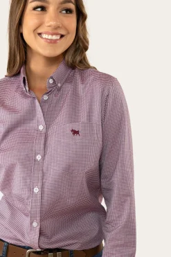 Best Ringers Western Heritage Womens Check Dress Shirt - Burgundy