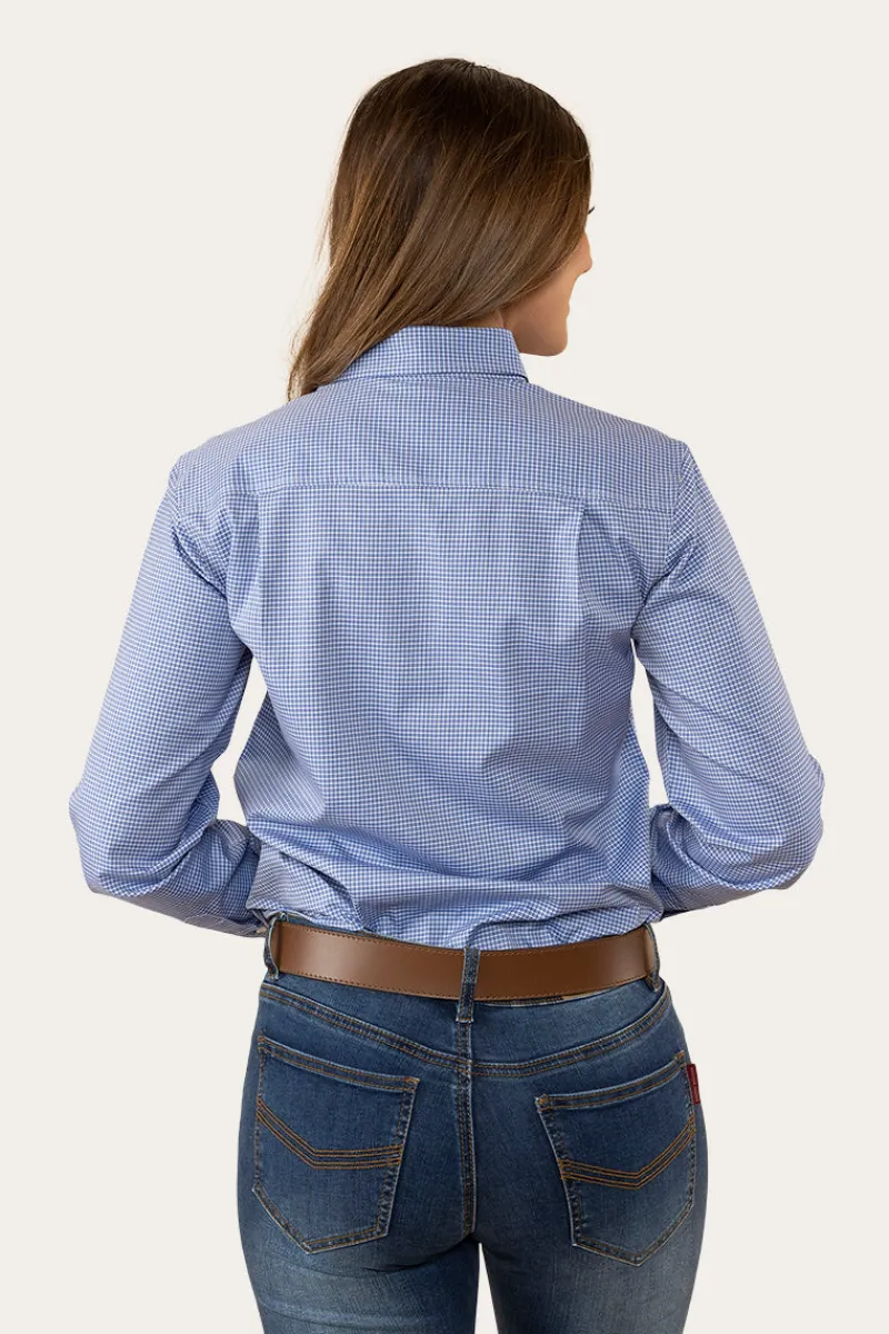 New Ringers Western Heritage Womens Check Dress Shirt - Blue