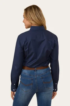New Ringers Western Heritage Womens Plain Dress Shirt - Navy