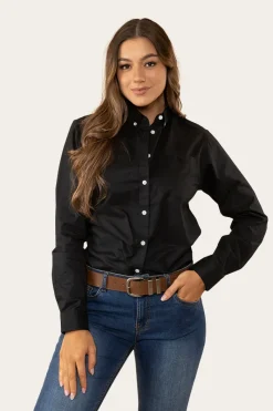 Ringers Western Heritage Womens Plain Dress Shirt - Black