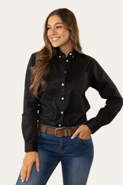Ringers Western Heritage Womens Plain Dress Shirt - Black