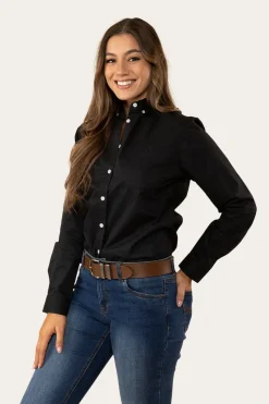 Ringers Western Heritage Womens Plain Dress Shirt - Black