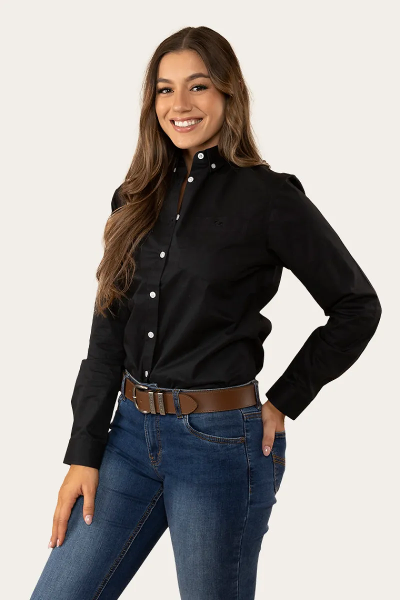 Ringers Western Heritage Womens Plain Dress Shirt - Black