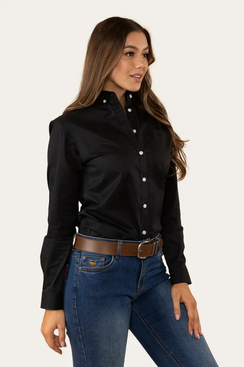 Ringers Western Heritage Womens Plain Dress Shirt - Black