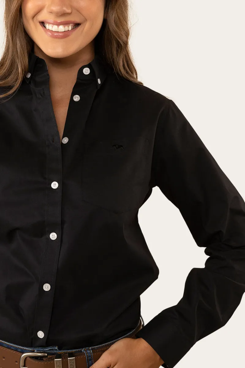 Ringers Western Heritage Womens Plain Dress Shirt - Black