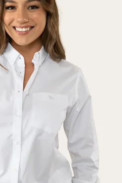 Hot Ringers Western Heritage Womens Plain Dress Shirt - White