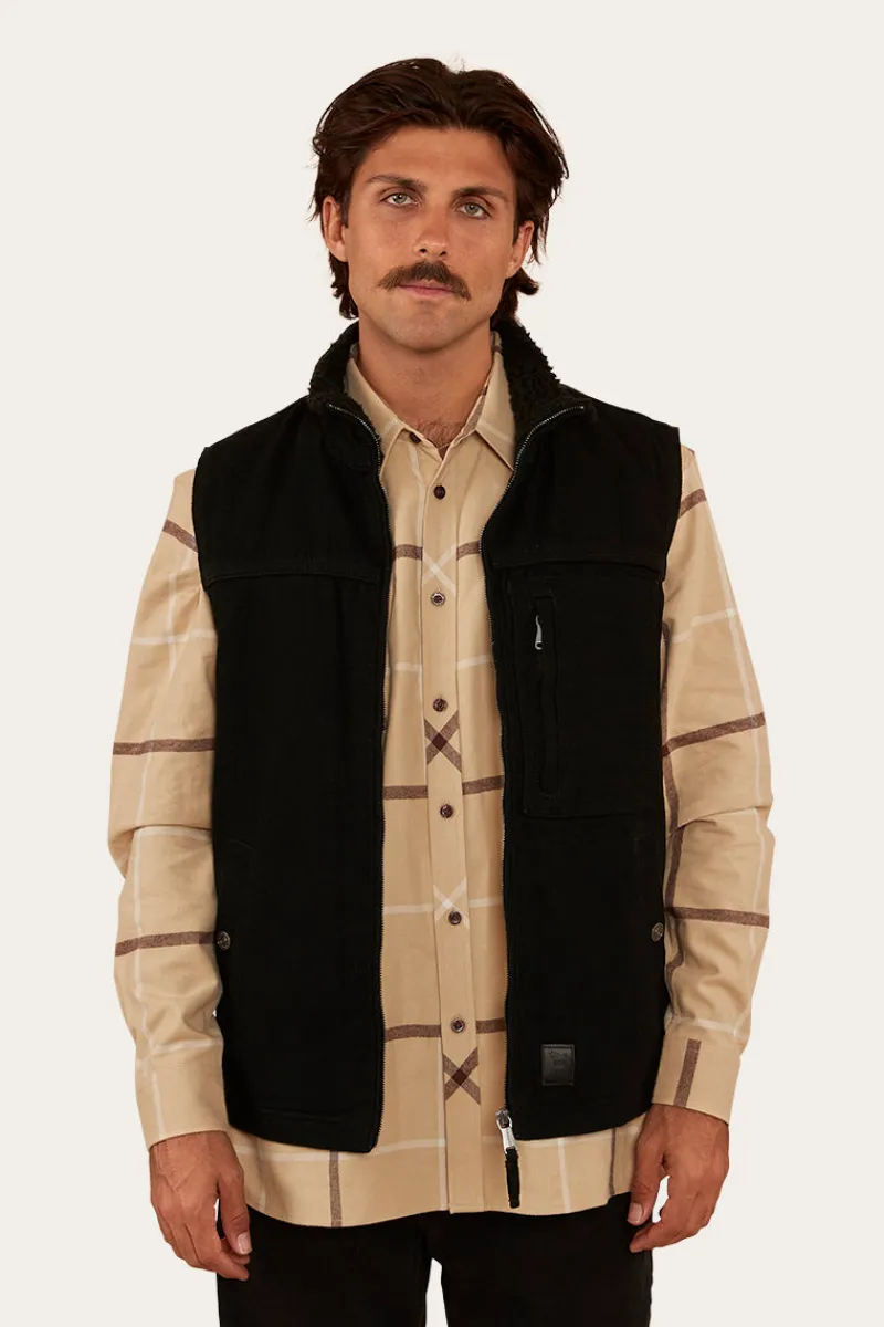 New Ringers Western High Country Mens Vest - Black