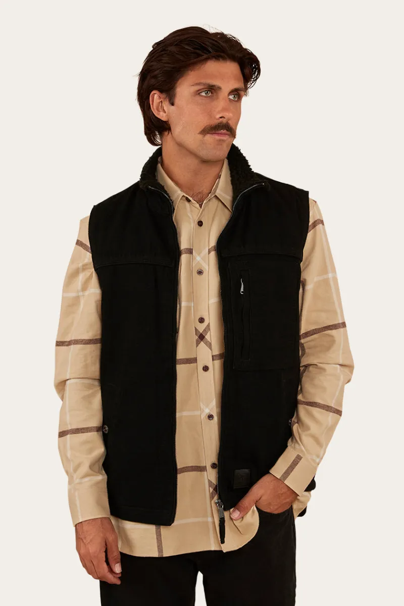 New Ringers Western High Country Mens Vest - Black