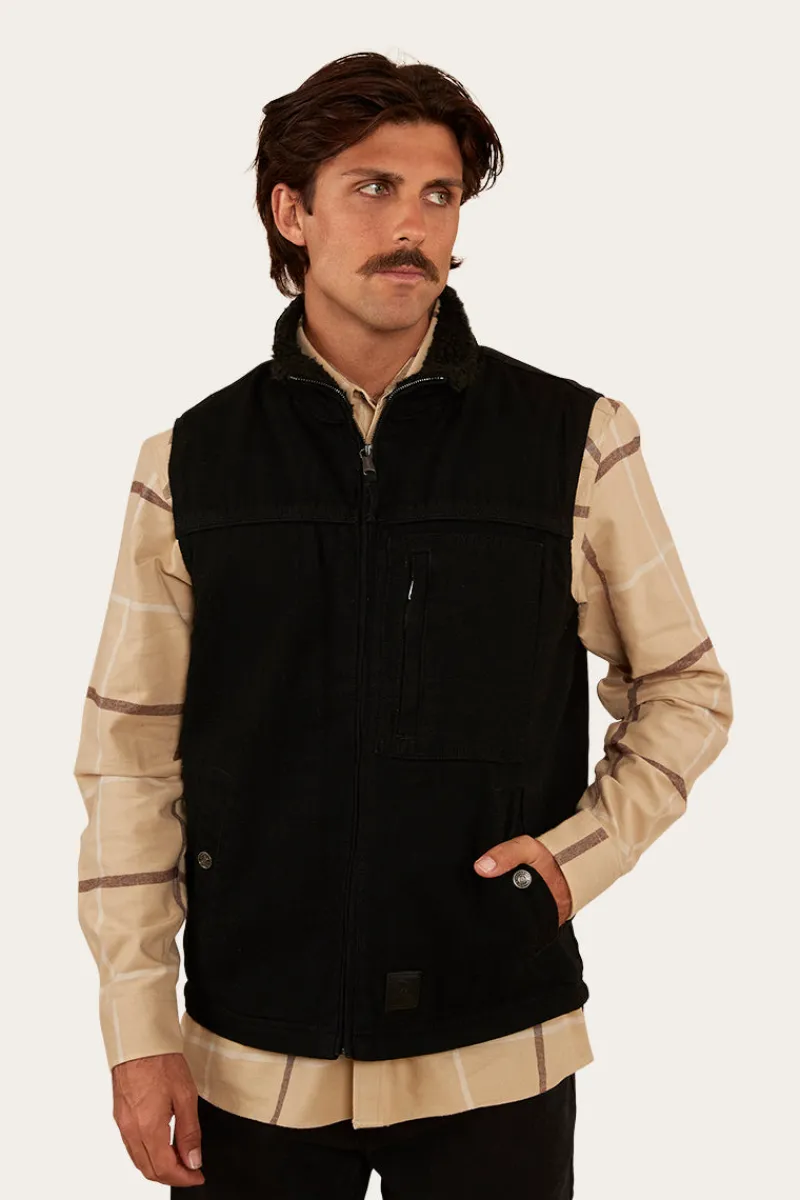 New Ringers Western High Country Mens Vest - Black
