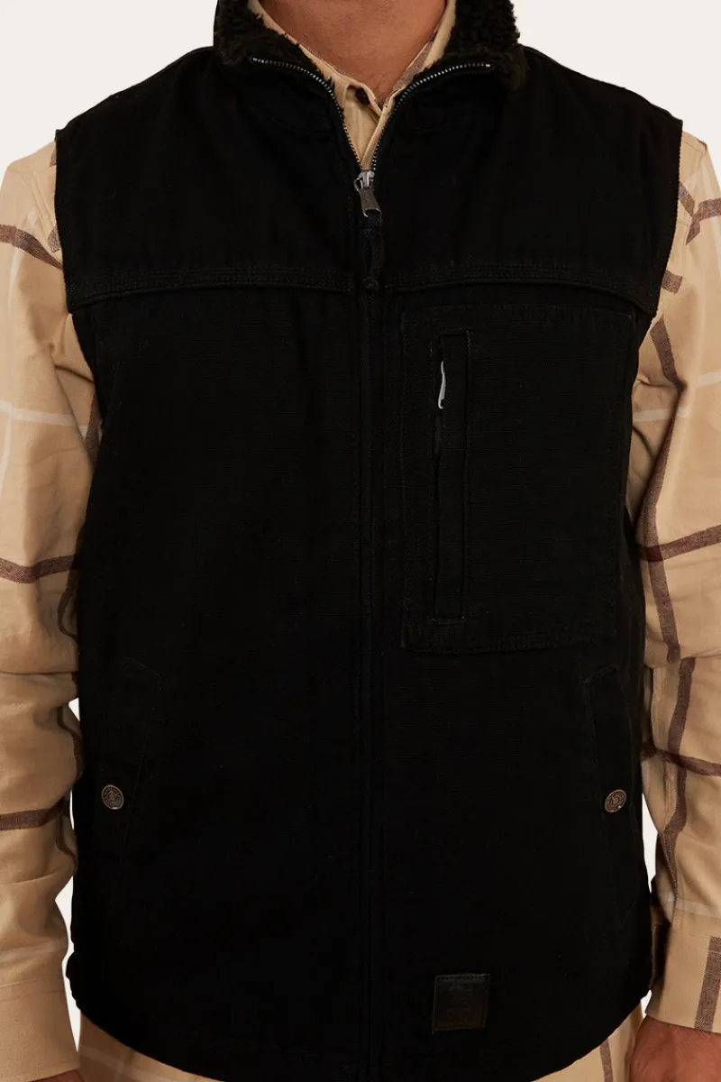 New Ringers Western High Country Mens Vest - Black