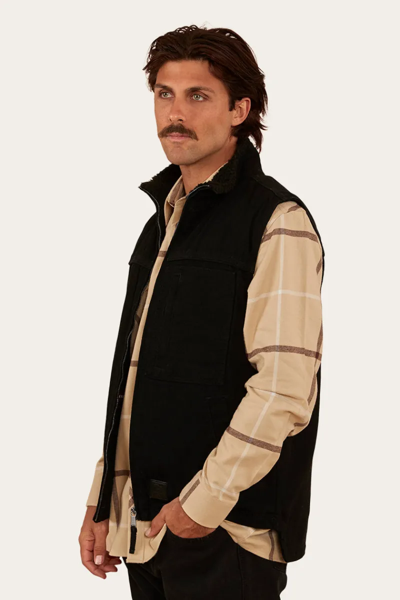 New Ringers Western High Country Mens Vest - Black