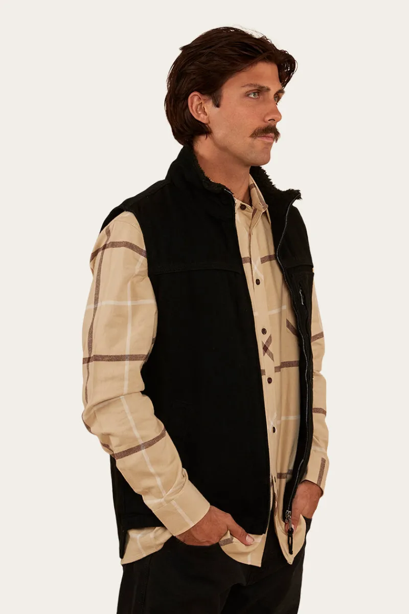 New Ringers Western High Country Mens Vest - Black