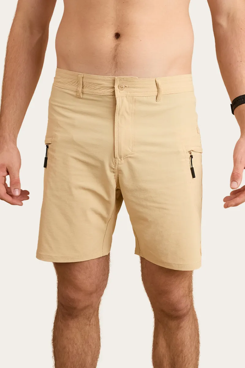 Sale Ringers Western Hillston Mens Hybrid Short - Dark Sand