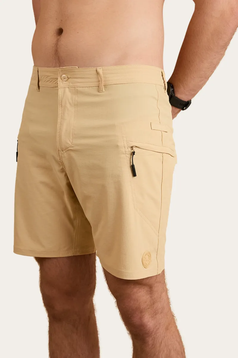 Sale Ringers Western Hillston Mens Hybrid Short - Dark Sand
