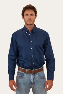 Hot Ringers Western Homestead Mens Dress Shirt - Navy