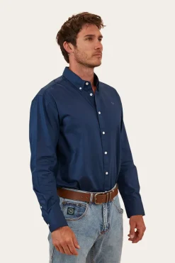 Hot Ringers Western Homestead Mens Dress Shirt - Navy