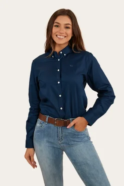 Outlet Ringers Western Homestead Womens Dress Shirt - Navy
