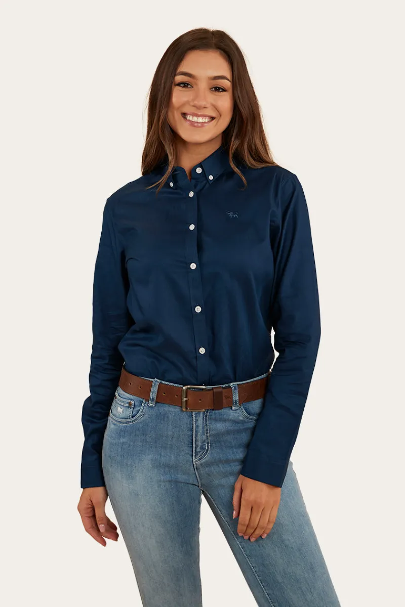 Outlet Ringers Western Homestead Womens Dress Shirt - Navy