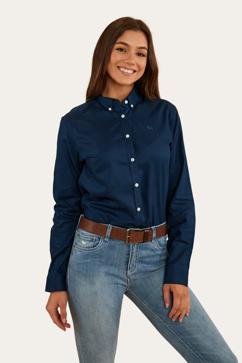 Outlet Ringers Western Homestead Womens Dress Shirt - Navy