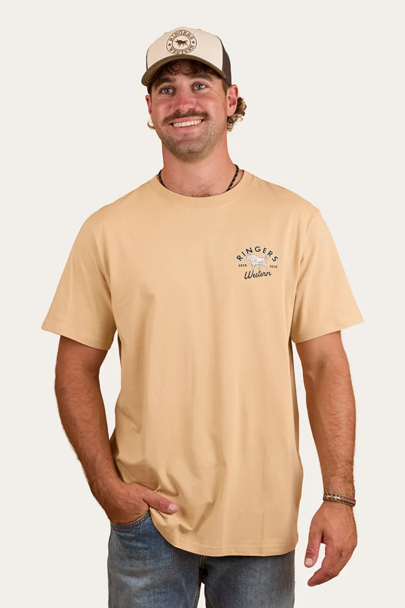 Discount Ringers Western Hometown Mens Loose Fit T-Shirt - Dark Sand