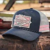 New Ringers Western Hometown Trucker Cap - Charcoal / Rosey