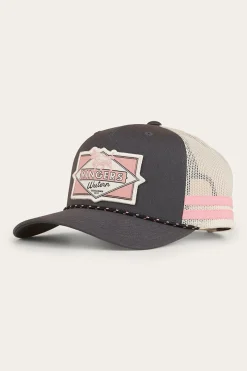 New Ringers Western Hometown Trucker Cap - Charcoal / Rosey