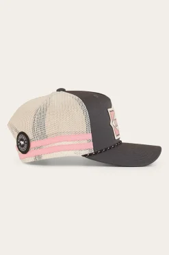 New Ringers Western Hometown Trucker Cap - Charcoal / Rosey