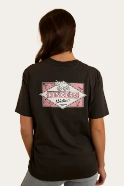 Discount Ringers Western Hometown Womens Loose Fit T-Shirt - Charcoal