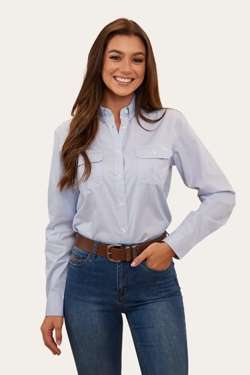 Sale Ringers Western Hope Womens Stripe Dress Shirt - White/Blue