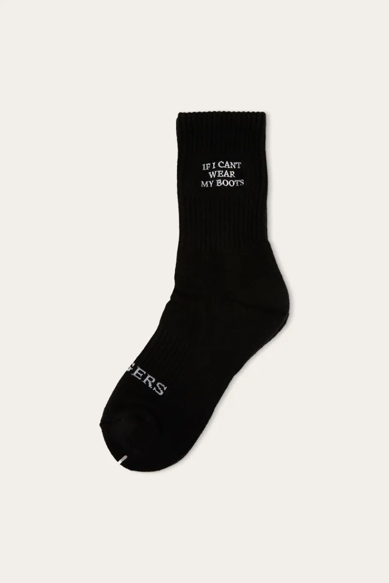 Hot Ringers Western Howdy Unisex Sock 2 Pack - Black/Grey Marle