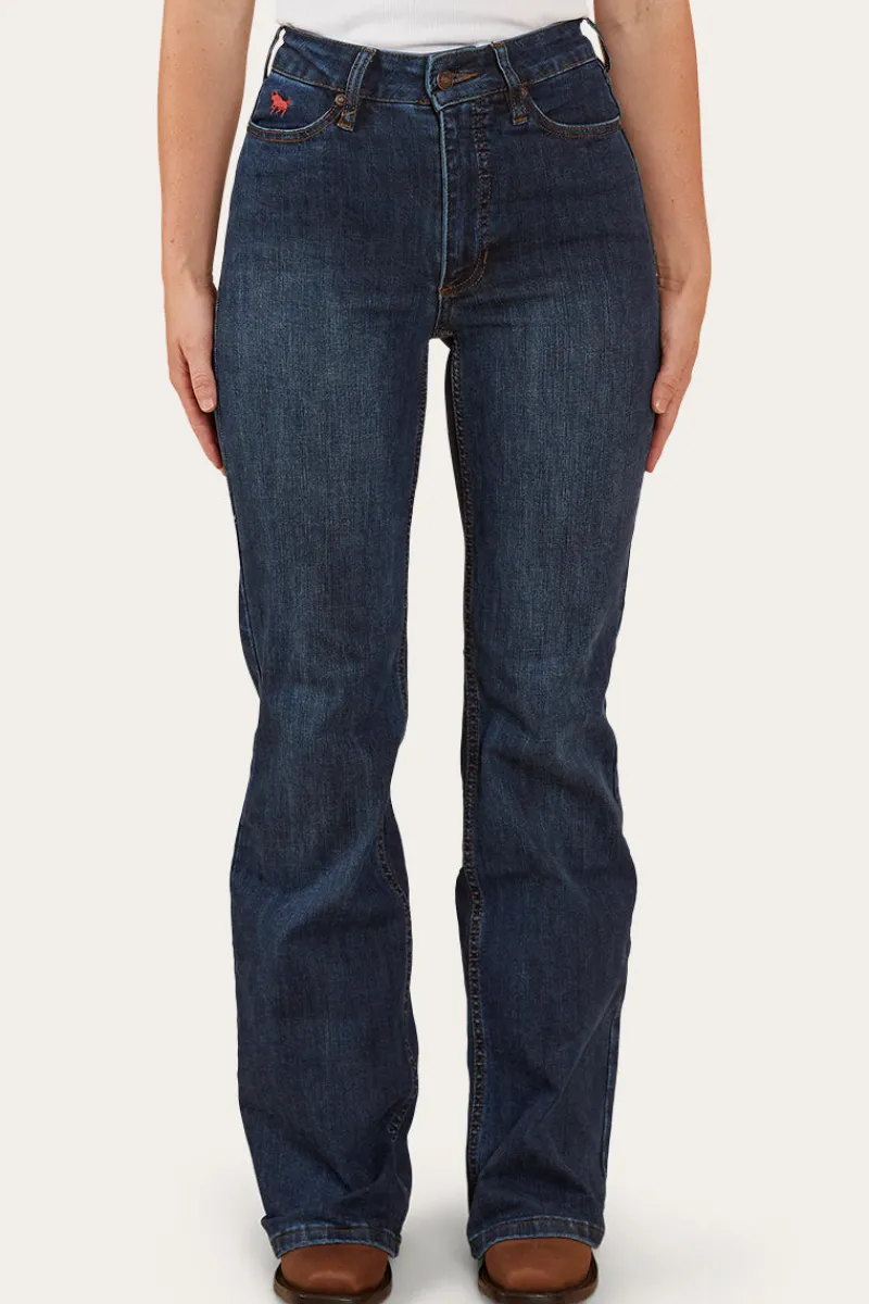 New Ringers Western Indi Womens High-Rise Bootleg Jeans - Dark Blue