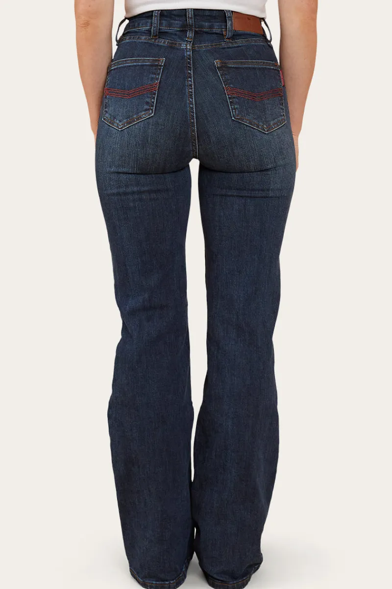 New Ringers Western Indi Womens High-Rise Bootleg Jeans - Dark Blue
