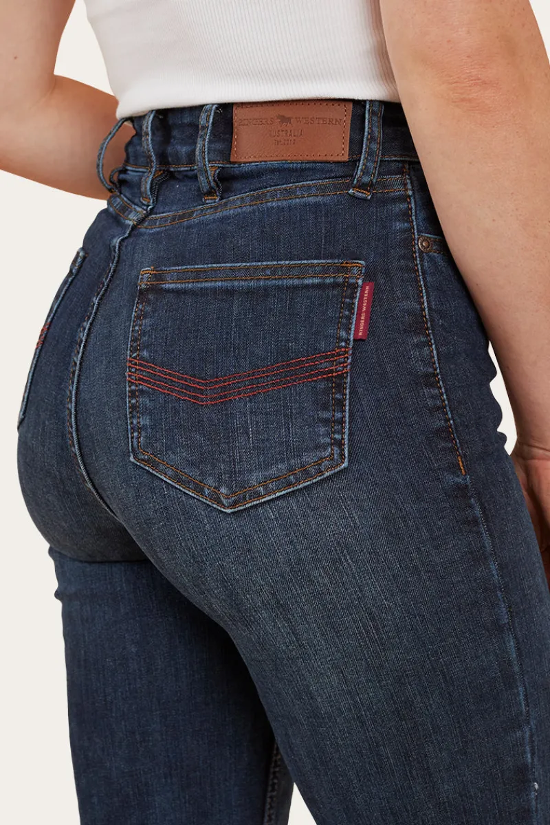 New Ringers Western Indi Womens High-Rise Bootleg Jeans - Dark Blue