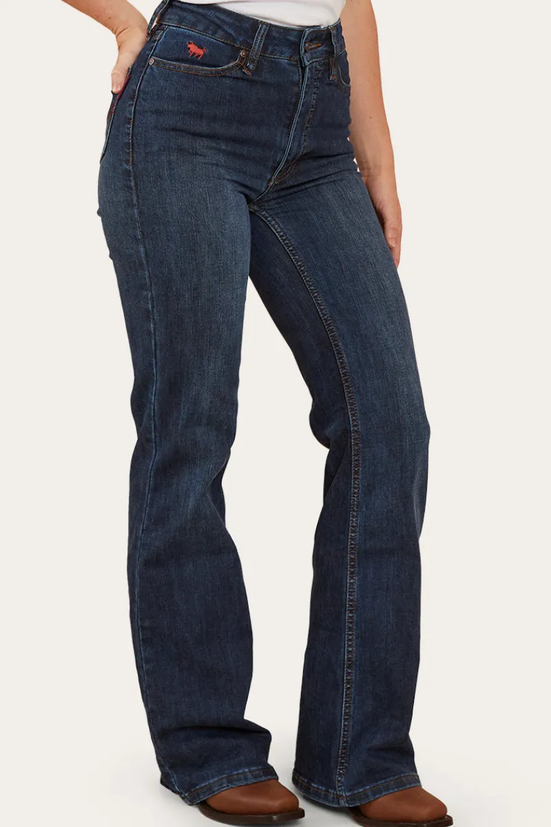 New Ringers Western Indi Womens High-Rise Bootleg Jeans - Dark Blue