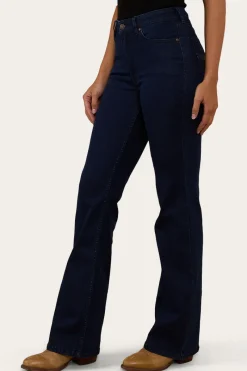 Best Ringers Western Indi Womens High-Rise Bootleg Jeans - Indigo Blue