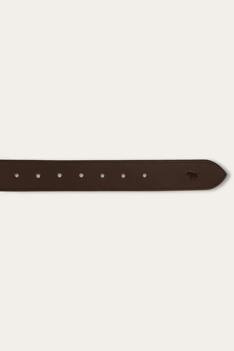 Online Ringers Western James Belt - Dark Brown / Gold