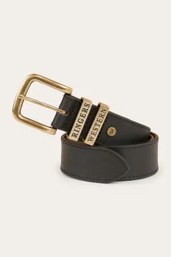 Discount Ringers Western James Kids Belt - Black / Gold