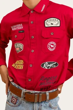 Discount Ringers Western Junior Chute Boss Work Shirt - Dark Red