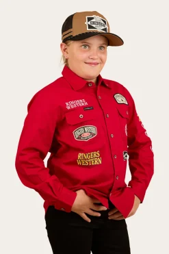Discount Ringers Western Junior Chute Boss Work Shirt - Dark Red