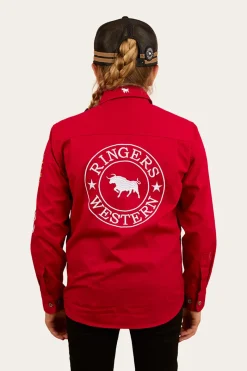Discount Ringers Western Junior Chute Boss Work Shirt - Dark Red