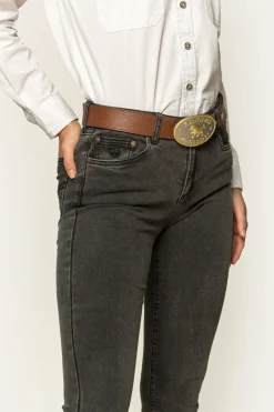 New Ringers Western Katherine Cowgirl Womens Mid-Rise Bootleg Jeans - Charcoal