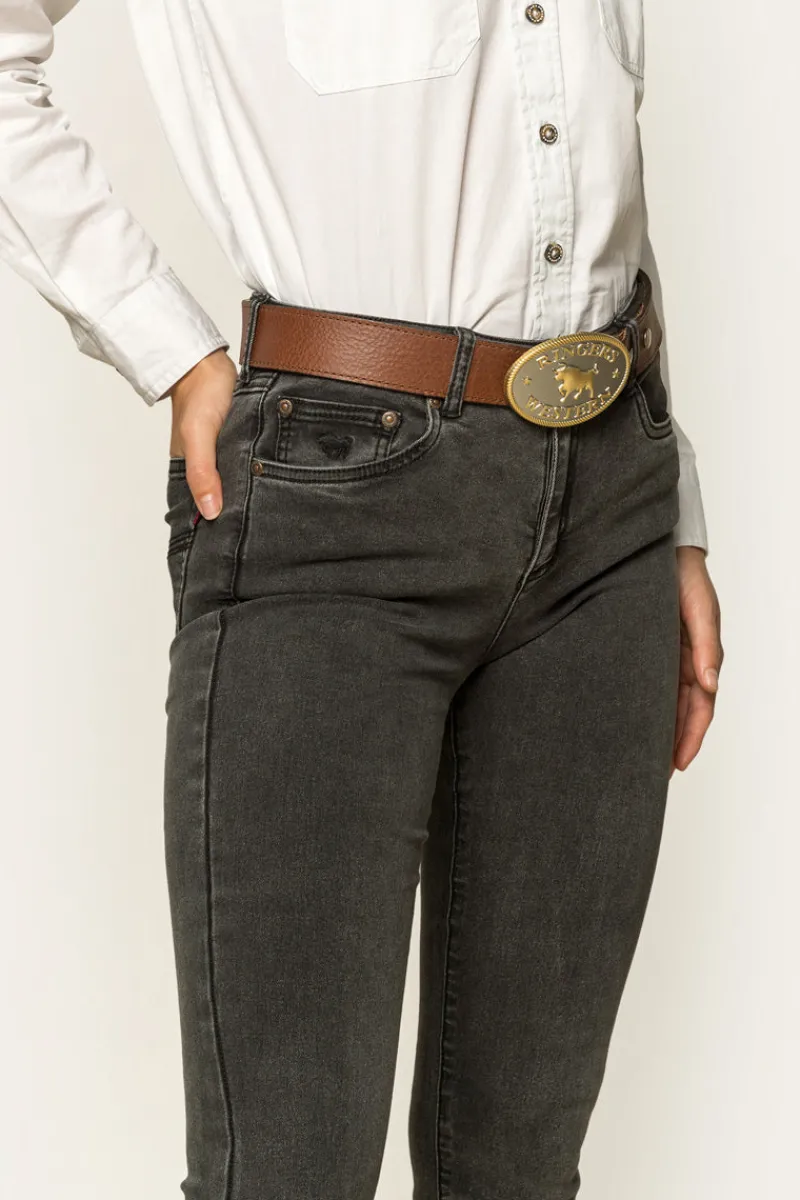 New Ringers Western Katherine Cowgirl Womens Mid-Rise Bootleg Jeans - Charcoal