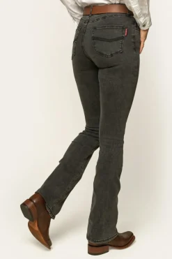 New Ringers Western Katherine Cowgirl Womens Mid-Rise Bootleg Jeans - Charcoal