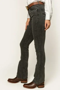 New Ringers Western Katherine Cowgirl Womens Mid-Rise Bootleg Jeans - Charcoal