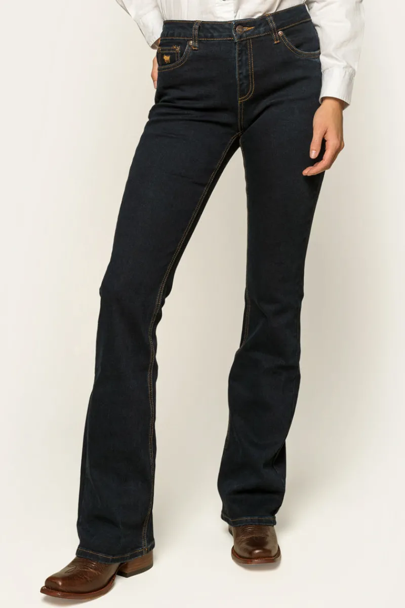 Discount Ringers Western Katherine Womens Mid-Rise Bootleg Jeans - Dark Blue