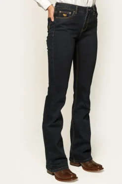 Discount Ringers Western Katherine Womens Mid-Rise Bootleg Jeans - Dark Blue