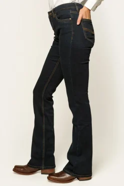 Discount Ringers Western Katherine Womens Mid-Rise Bootleg Jeans - Dark Blue