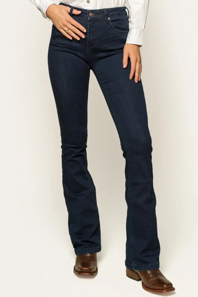 Ringers Western Katherine Womens Mid-Rise Bootleg Jeans - Indigo Blue