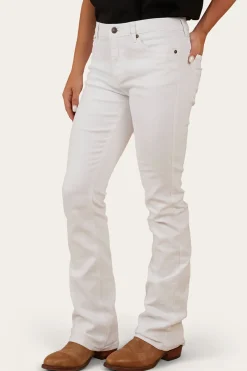 Hot Ringers Western Katherine Womens Mid-Rise Bootleg Jeans - White